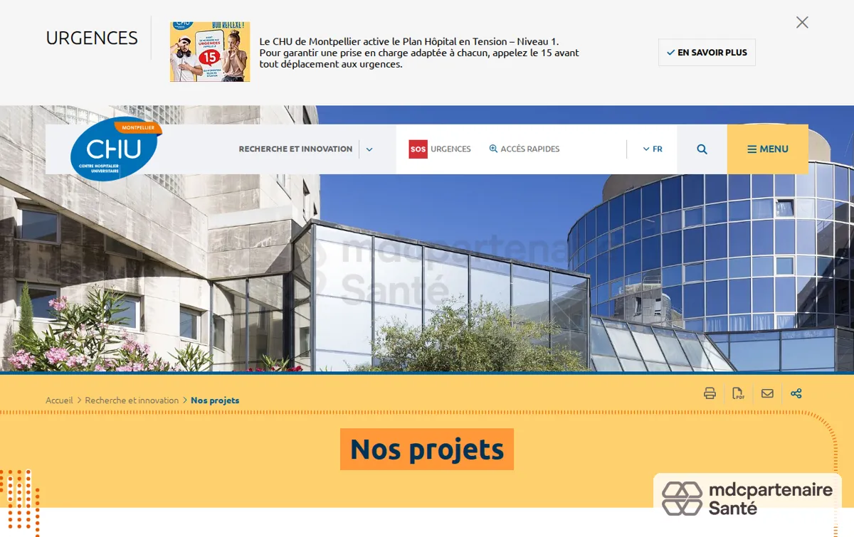 Capture : Nos projets - CHU de Montpellier